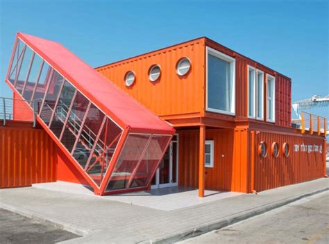 7 Bright Red Shipping Containers Repurposed As Modern Offices In Israel