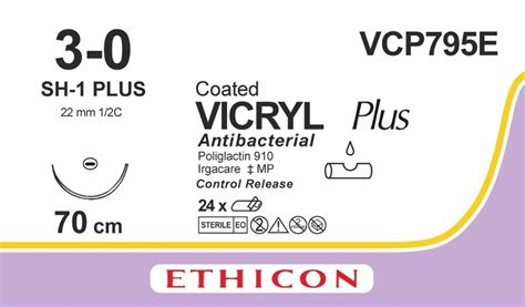 Vcp795e Coated Vicryl Plus Antibacterial Polyglactin 910 Suture