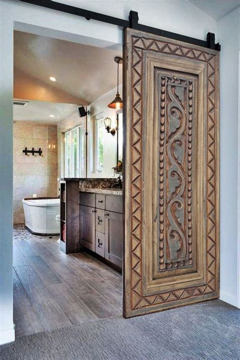 Hand Carved Barn Door Rustic Double Or Single Sliding Doors Etsy In