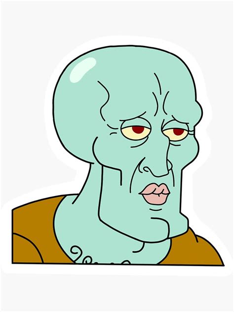 Handsome Squidward Meme Sticker For Sale By Kamkams18 Redbubble