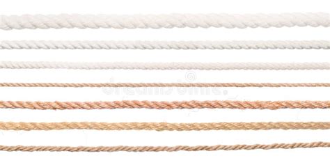 Long Ropes Collection Isolated On White Stock Image Image Of