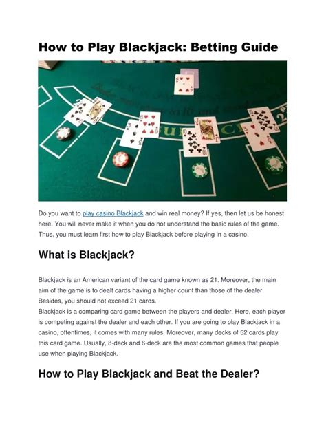 Ppt Guide On How To Play Blackjack Powerpoint Presentation Free
