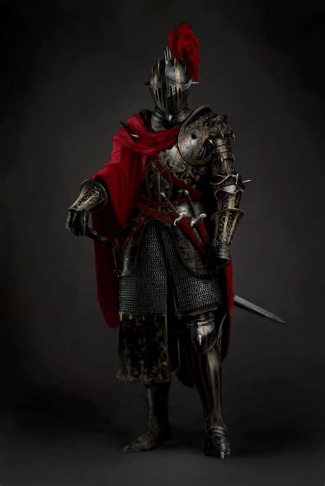 Artstation Black Ornate Armor Knight Jonghwan Lee Fantasy Armor