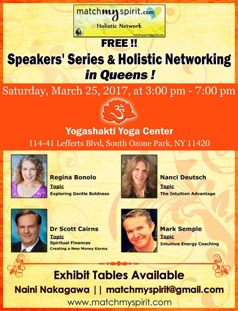 free speakers series and holistic networking in queens join us saturday march 25 2017