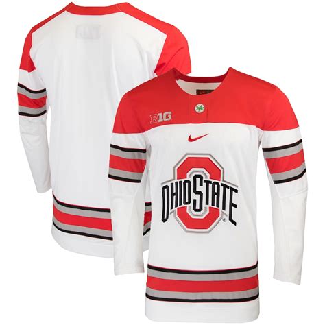 Mens Nike White Ohio State Buckeyes Replica College Hockey Jersey