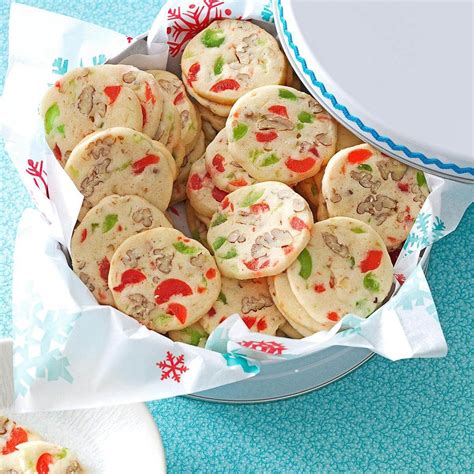 26 freezable christmas cookie recipes that has some wonderful tips on freezing, . Cherry Christmas Slices Recipe | Taste of Home