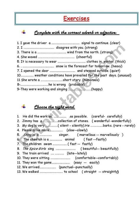 Adverbs Worksheets For Grade Adverbs Worksheet My XXX Hot Girl