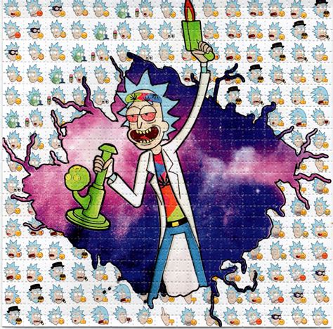 Rick Emojis Rick And Morty Blotter Art Perforated Acid Art Etsy