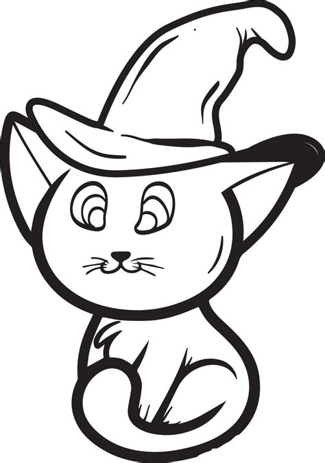Printable Halloween Cat Coloring Pages