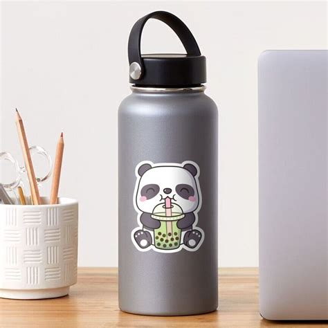 Cute Panda Drinking Matcha Bubble Tea Sticker For Sale By Rustydoodle