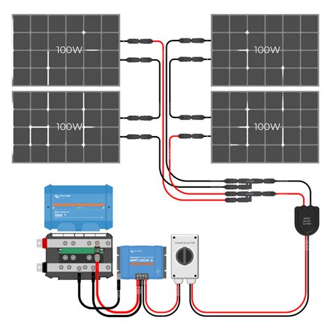 400w Solar Charging Wiring Kit 4x 100w 12v Battery Bank Explorist