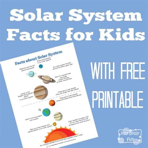 Free Fun Solar System Fact Sheet