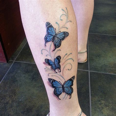 Beautiful Butterfly Tattoo On Leg
