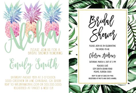 tropical themed bridal shower invitations and ideas southbound bride