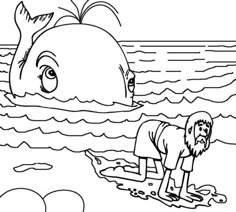 Jonah And The Whale Story Coloring Page