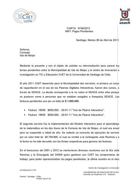 Carta De Solicitud De Pago De Factura Unamed