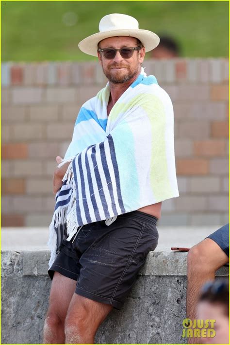 Simon Baker Goes Shirtless During Beach Day With 22 Year Old Son Claude