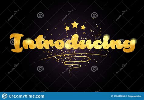 Introducing Star Golden Color Word Text Logo Icon Stock Vector - Illustration of identity, card ...