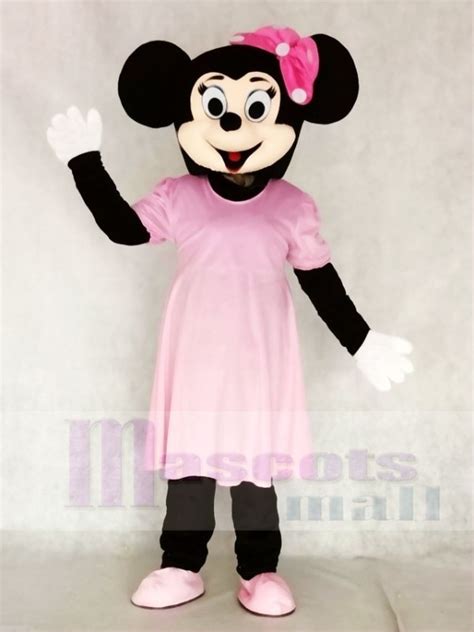 Minnie Mouse In Pink Dress Mascot Costumes Cartoon