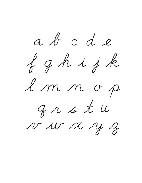 Small Cursive Letters