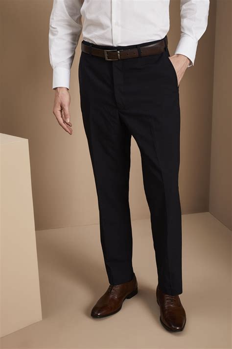Qualitas Polywool Modern Flat Front Trousers Simon Jersey Corporate