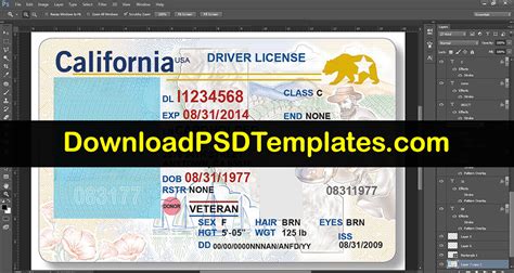 California Driver License Template Psd Romly