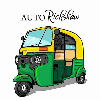 Rickshaw Vector Indian Clip Illustration India Tour