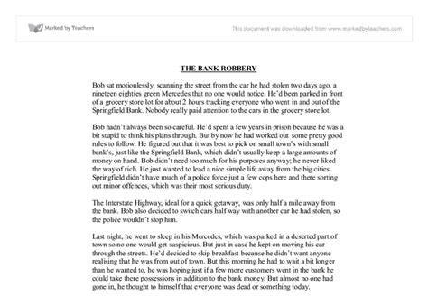 A bank overdraft is a form of financing that allows the current account holders to overdraw their account up to a specified limit. Essay Bank Robbery Creative Writing — Bank Robbery Essay