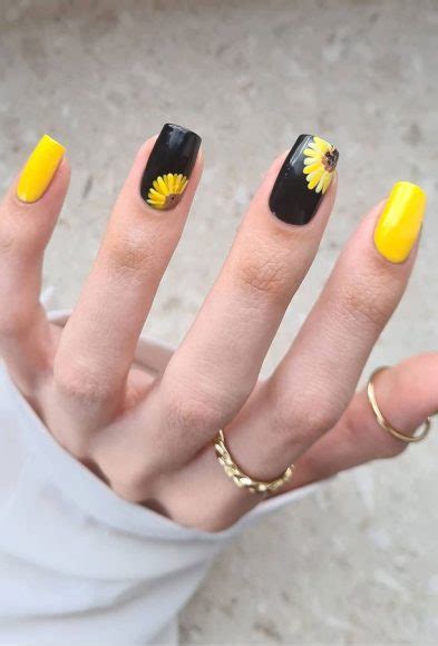 Summer Nail Designs Youll Probably Want To Wear Yellow Sunflower On