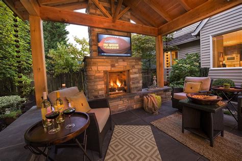 Backyard Decoration Ideas With Fireplace Decor Its Outdoor