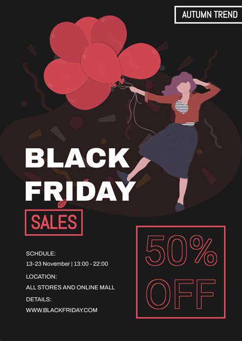 Illustrated Black Friday Discount Flyer Flyer Template