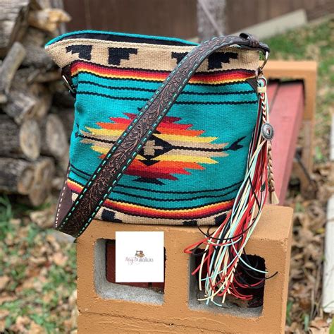 Turquoise And Tan Saddle Blanket Bag Etsy Bags Diy Bags Purses