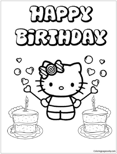 Does your dad love star wars? Happy Birthday Hello Kitty 2 Coloring Page - Free Coloring ...