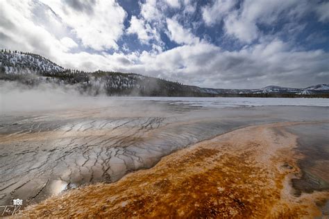 Geysers And Hot Springs Winter At Yellowstone National Par Wyoming And