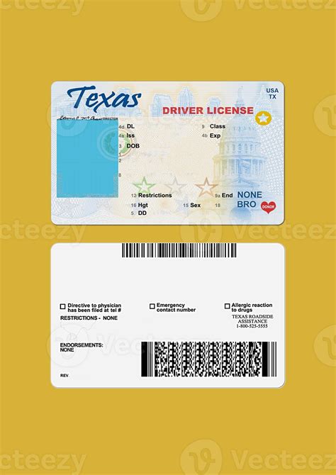 Texas Dl Psd Editable Blank Texas Driver License Template 17153971