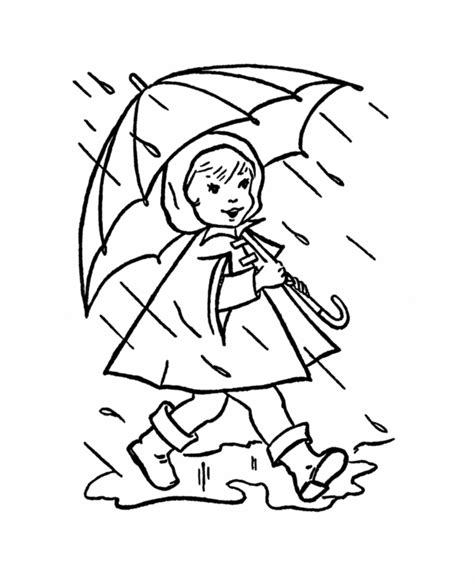 Spring Rain Coloring Pages Images Pictures Becuo Clip Art Library