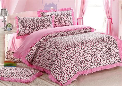 Sexy Pink Leopard Print 4 Piece Bedding Setsduvet Cover Sets Leopard