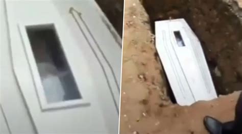 Viral News Dead Body Waves From Inside His Coffin At Cremation Ground