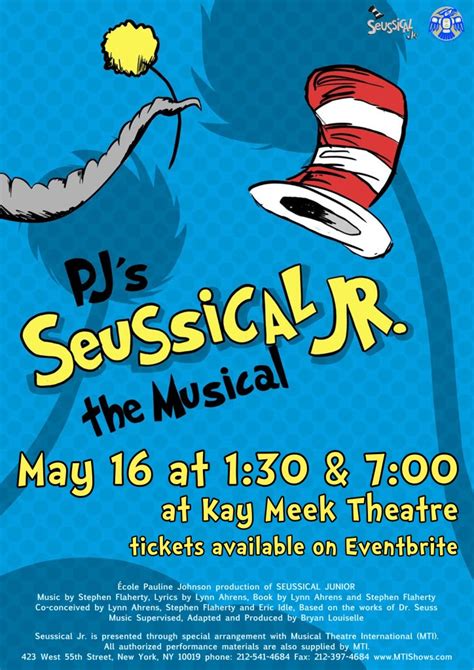 Seussical Jr The Musical École Pauline Johnson