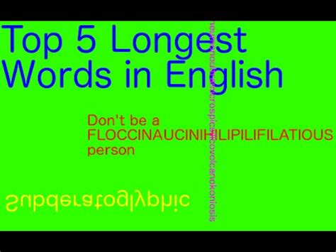 One of the longest english words has over 180,000 letters. Top 5 Longest Words in English - YouTube