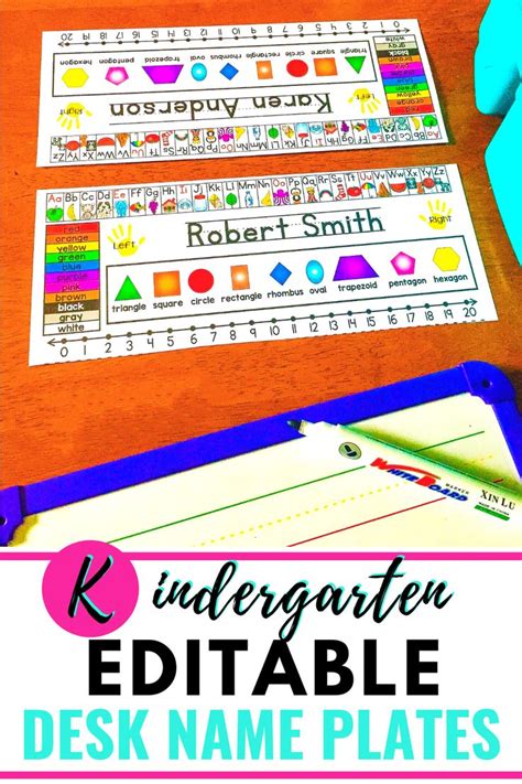 Editable Desk Name Tags Student Desk Name Plates Kindergarten