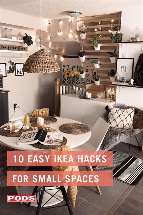 10 Easy Ikea Hacks For Small Spaces Small Space Living Hacks Small Apartment Hacks Small