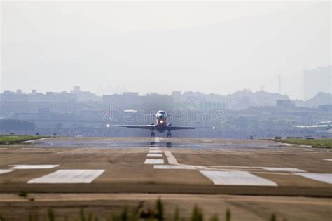 Airplane Taking Off On Runway Stock Image Image Of