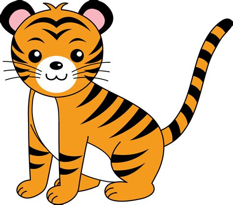 Cute Orange Tiger Cub Free Clip Art