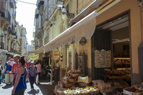 Tourist Do Shopping On Sorrento Italy Editorial Stock Image Image Of