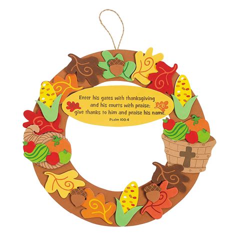Inspirational Thanksgiving Wreath Craft Kit Oriental Trading