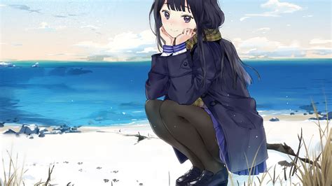 Cute Anime Girl Beach