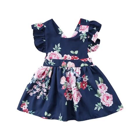 2018 New Girls Dresses Summer Fashion Toddler Kids Baby Girls Floral