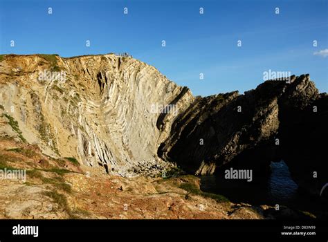 Jurassic Coastline Geology Of Limestone Layers 150 Million Years Old