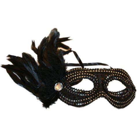Black Feathered Venetian Masquerade Mask Ea